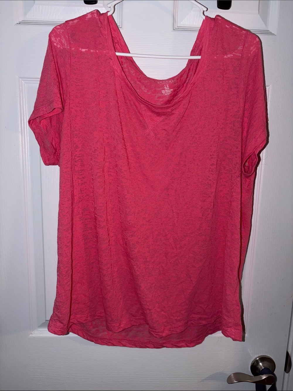 Women’s Short Sleeve Scoop Neck Top - Pink